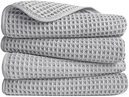 Waffle Weave Hand Towels, Set of 4