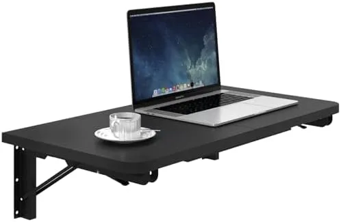 Fold a Table Flat Against the Wall When It's Not in Use