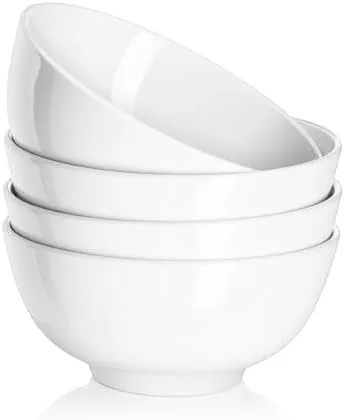 White Ceramic Bowl Set, Set of 4