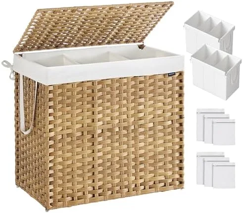 Woven Divided Laundry Hamper