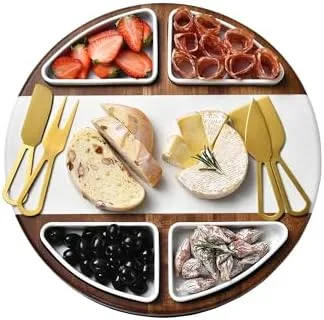 Wood Charcuterie Board and Cheese Knife Set